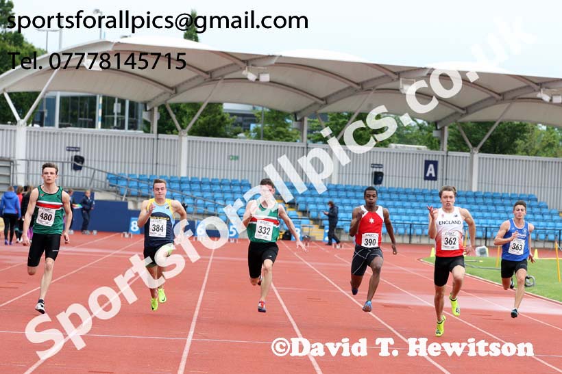 Mens under-20s 100 metres, Northern Senior and Under-20s Champs., SportsCity, Manchester. Photo: David T. Hewitson/Sports for All Pics